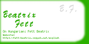 beatrix fett business card